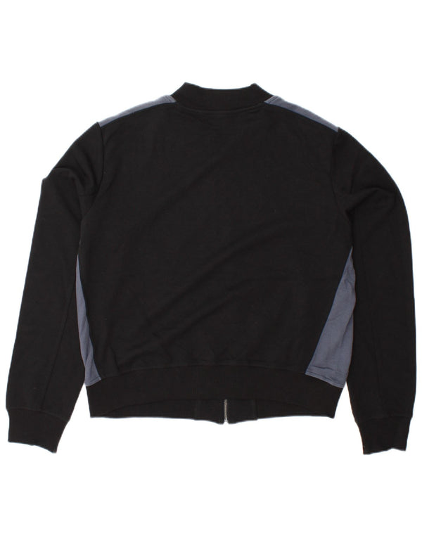 BENETTON Jachetă de trening crop pentru femei UK 16, mare, negru, color block