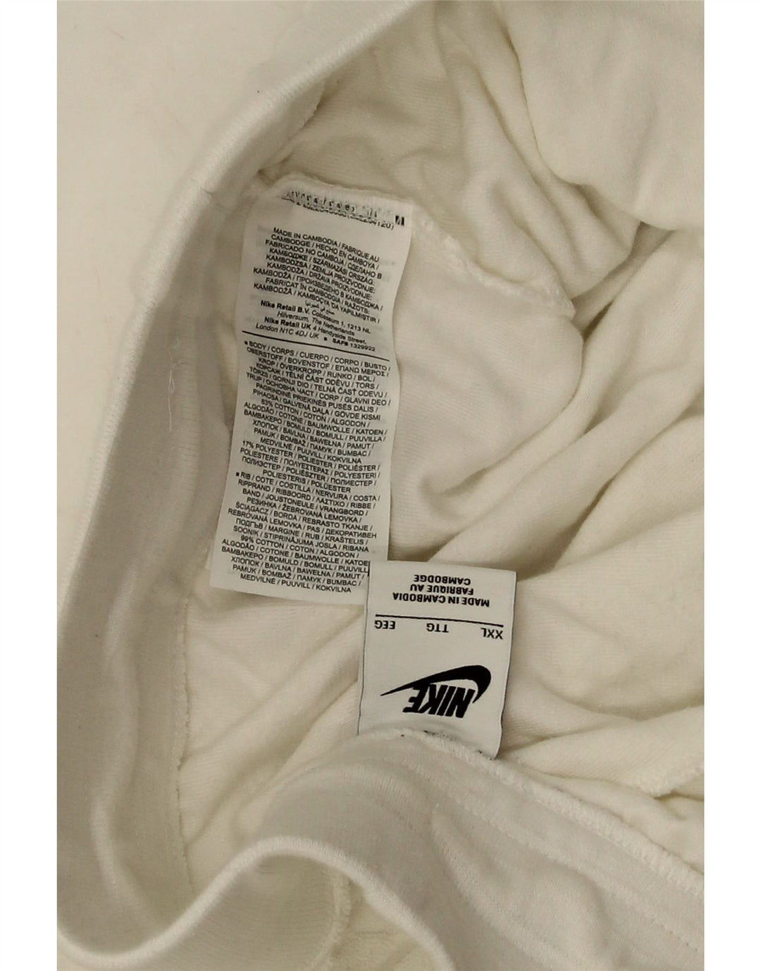 Pantaloni de trening Nike pentru bărbați Pantaloni de jogging 2XL, bumbac alb