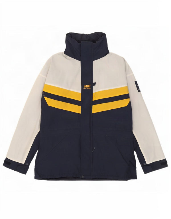 Helly Hansen Mens Windbreaker Jacket UK 38 Medium Navy Blue Colourblock