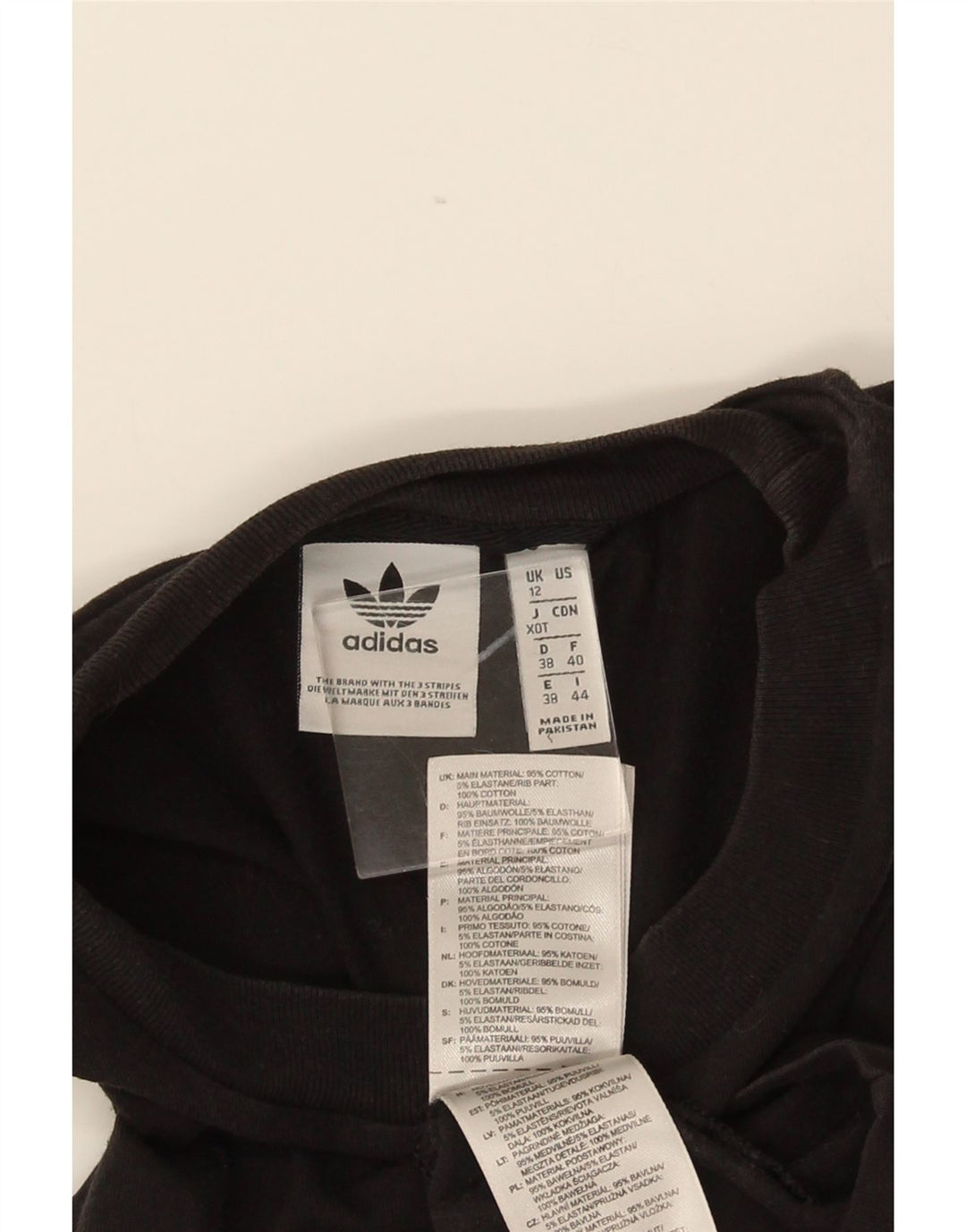 Vesta grafică pentru femei Adidas UK 12, bumbac mediu negru