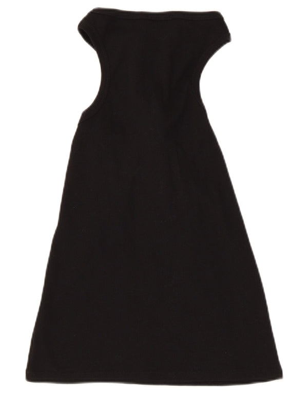 Desigual Womens Cut Out Vest Top UK 14 Large Black Bumbac