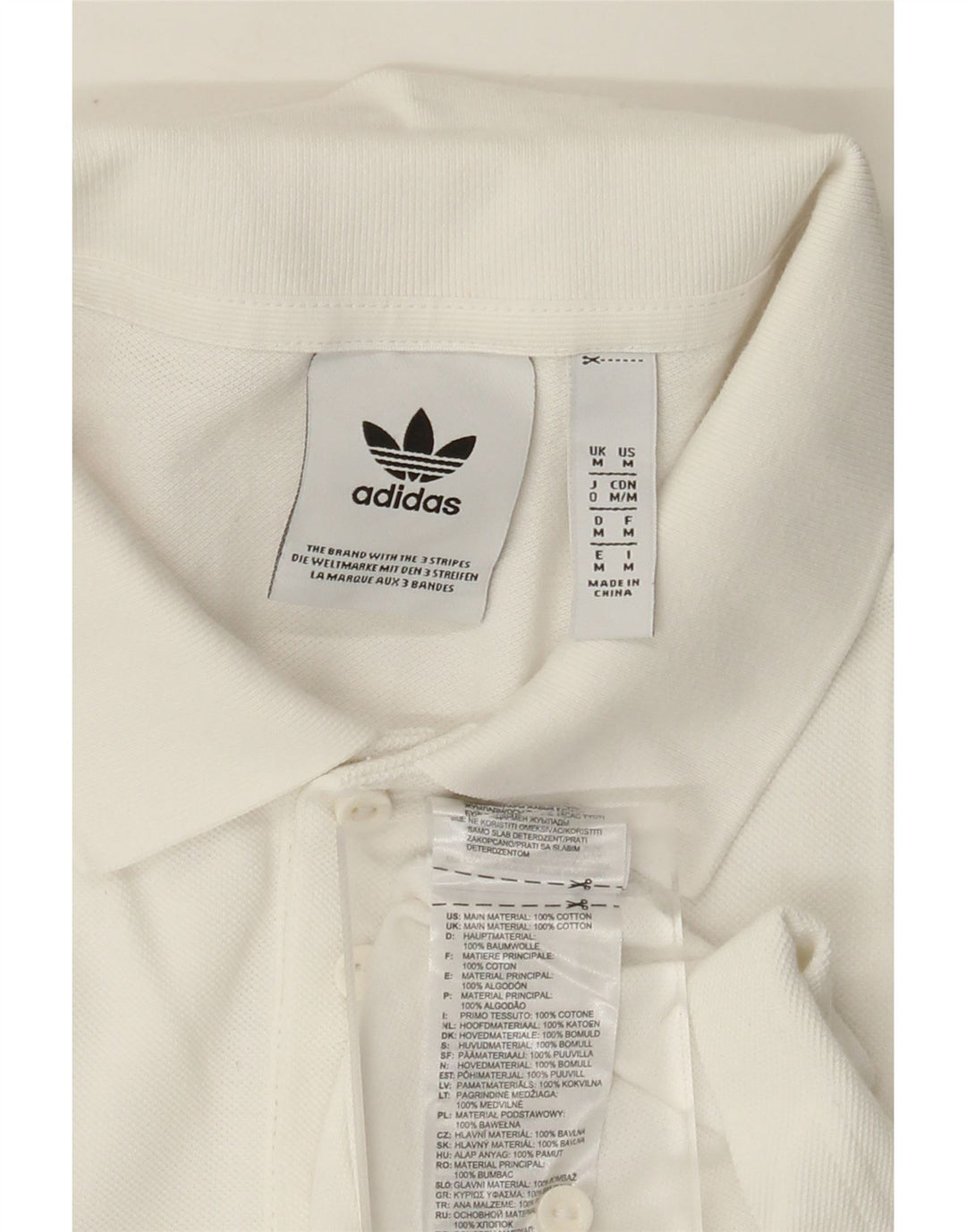 Tricou polo ADIDAS pentru bărbați, bumbac alb mediu
