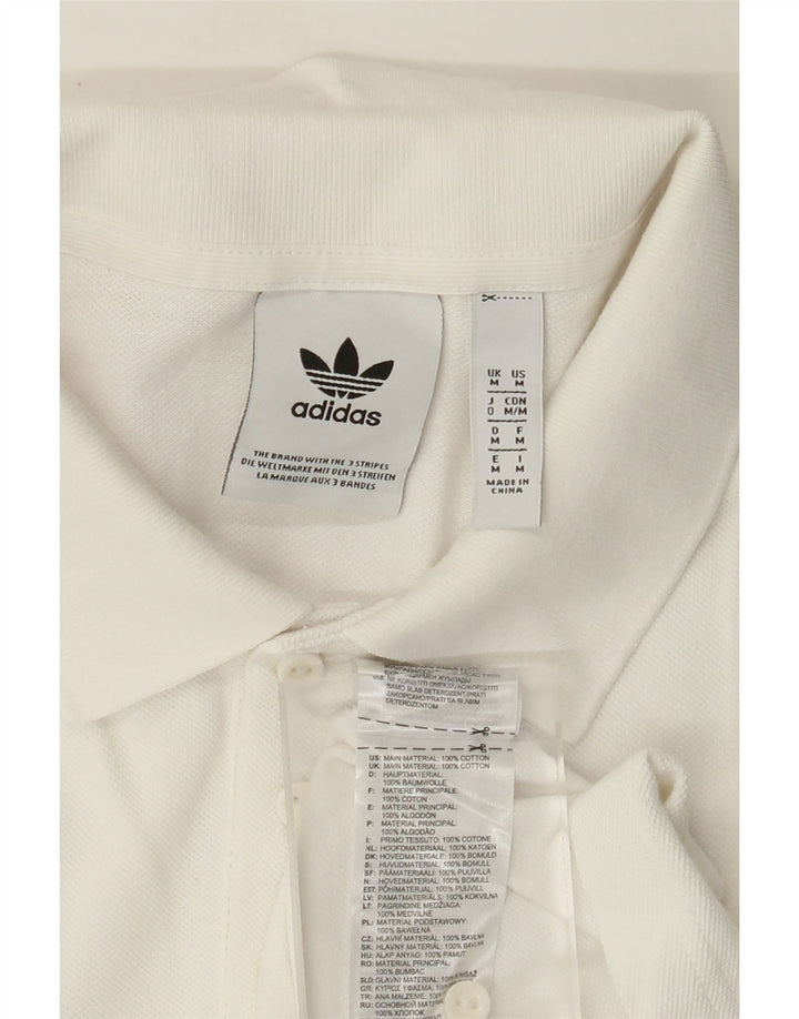 Tricou polo ADIDAS pentru bărbați, bumbac alb mediu
