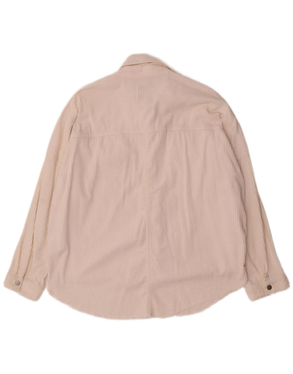 Cămașă oversize din velur pentru femei Zara UK 10 Bumbac alb mic