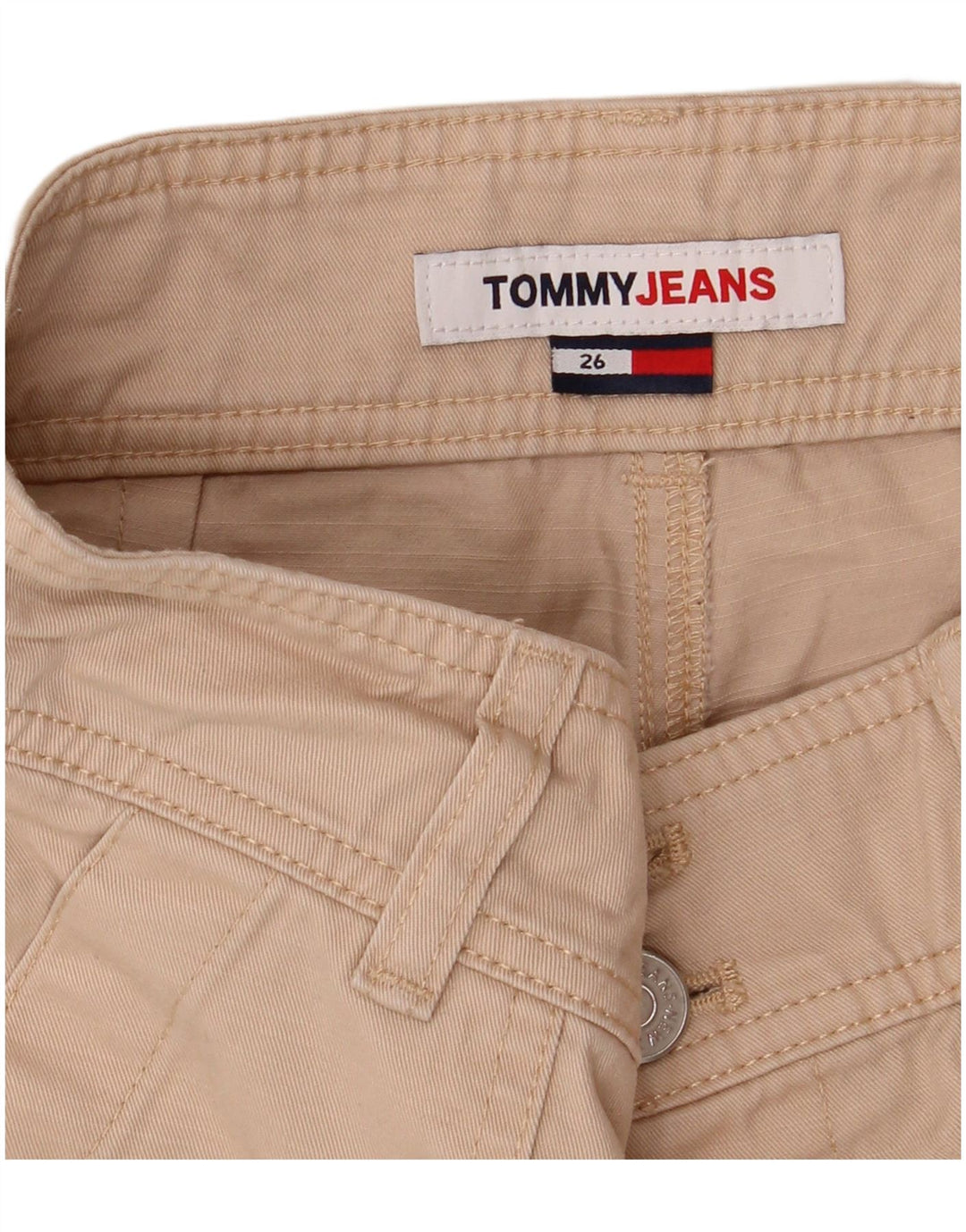Pantaloni scurti cargo pentru femei Tommy Hilfiger W26 Small Beige