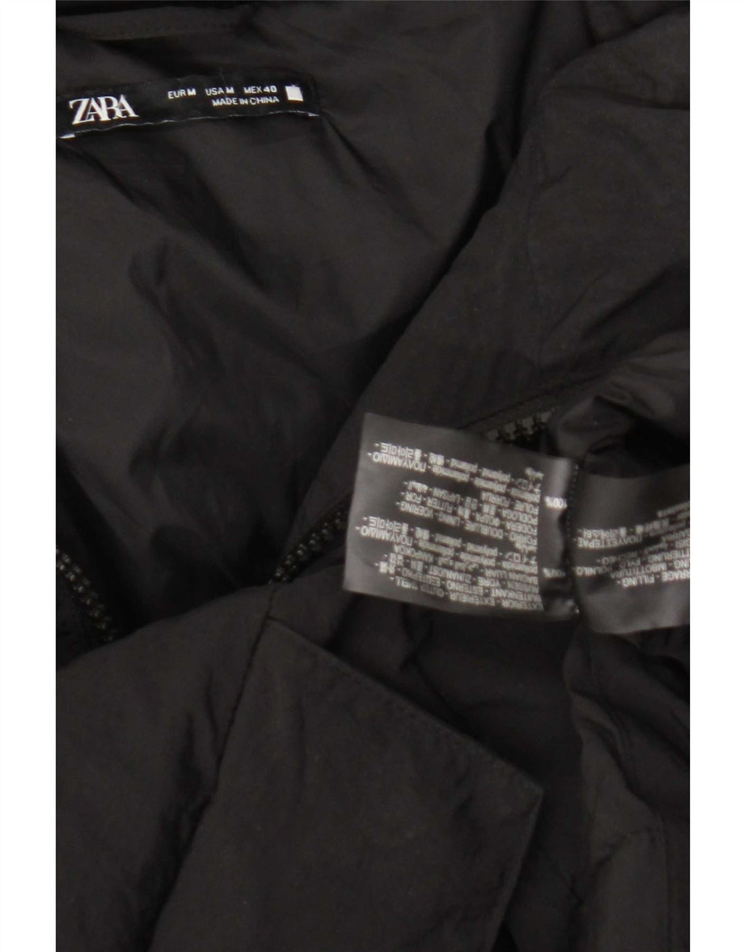 Jachetă căptușită pentru bărbați Zara UK 38 Medium Black Poliamidă
