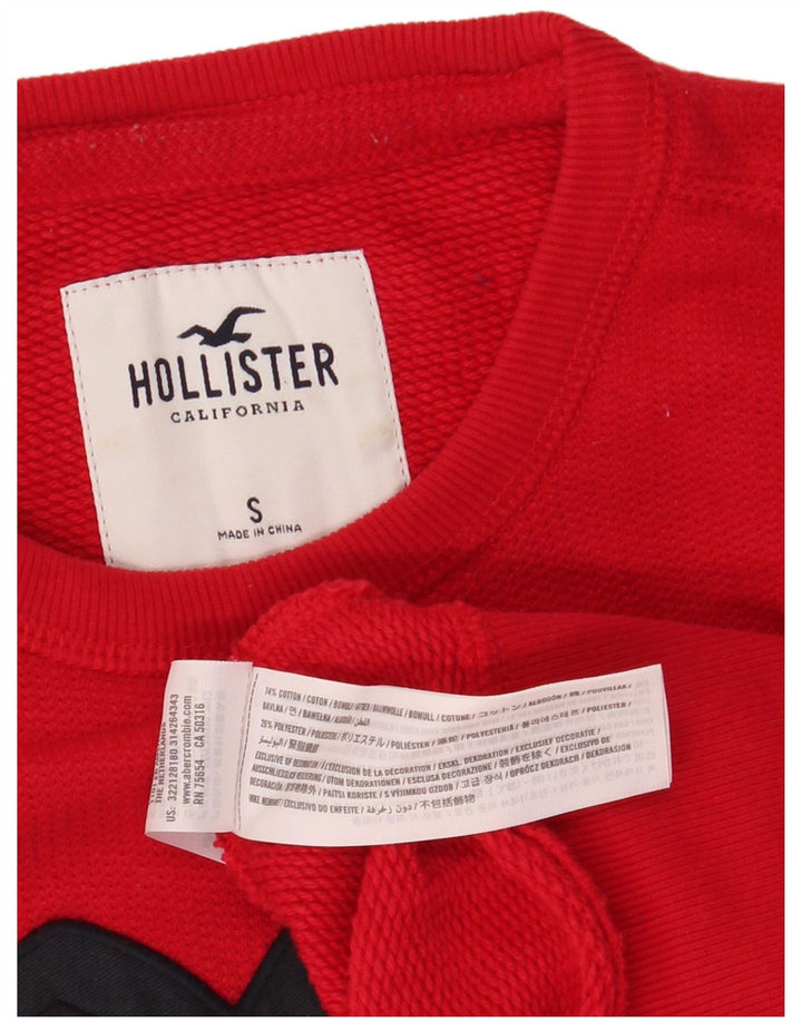 Hanorac grafic pentru bărbați HOLLISTER Pulover mic, roșu, bumbac