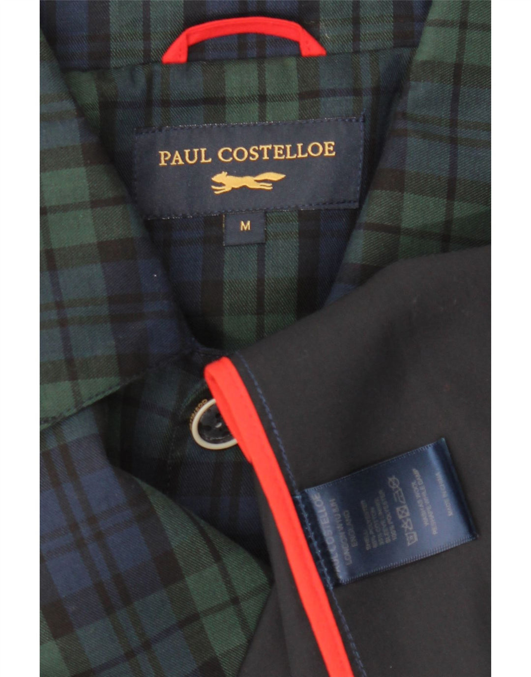 PAUL COSTELLOE Pardesiu pentru bărbați UK 38 Medium Bleumarin din poliester Check
