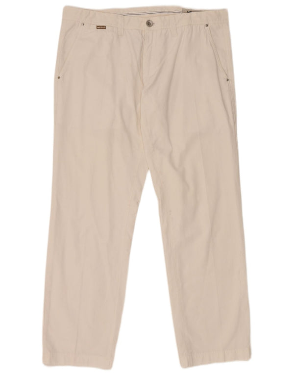 Pantaloni chino drepți pentru bărbați Gas W36 L29 Bumbac alb