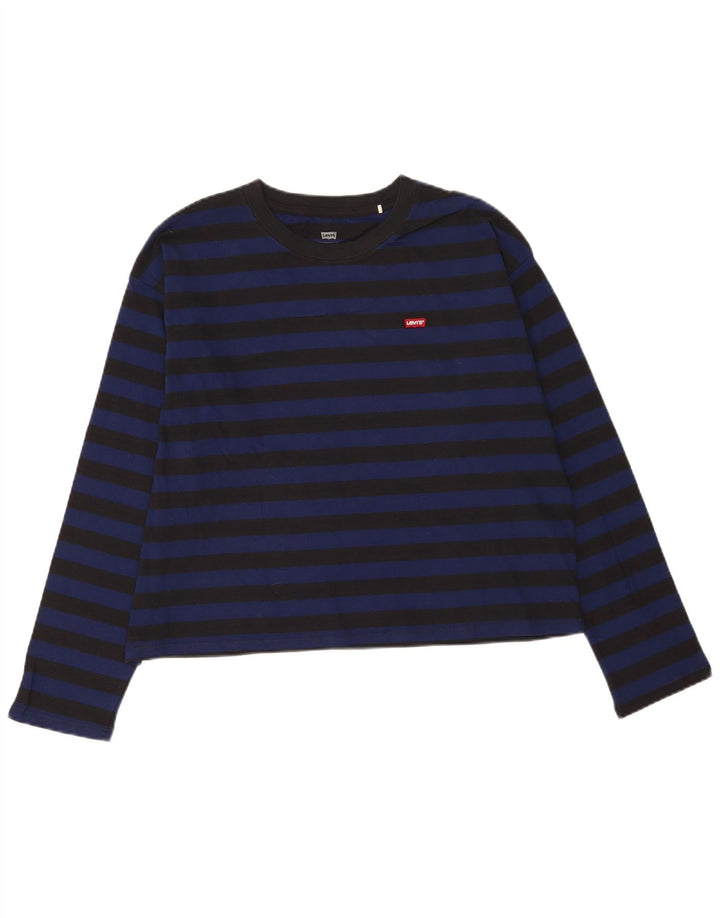 Levi's Top supradimensionat pentru femei cu mânecă lungă UK 14 Medium bleumarin cu dungi