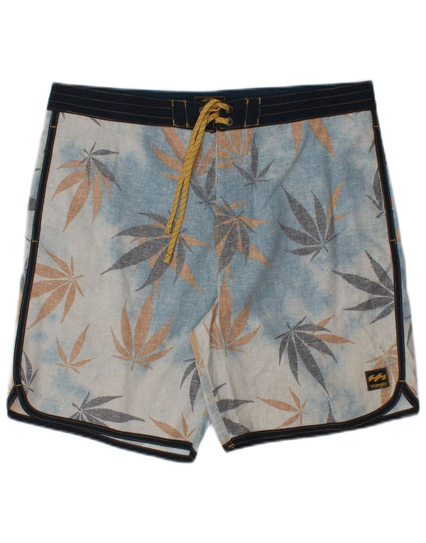 Pantaloni scurți de înot Wrangler pentru bărbați, albastru mediu, cânepă florală