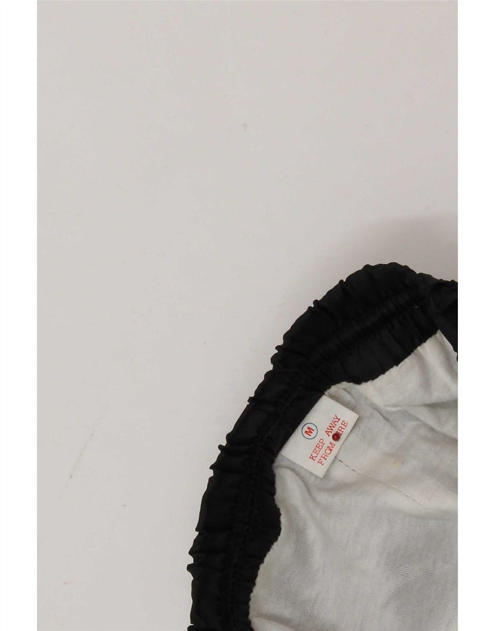 Pantaloni de trening pentru bărbați vintage Joggeri medii negri din poliamidă bloc de culoare