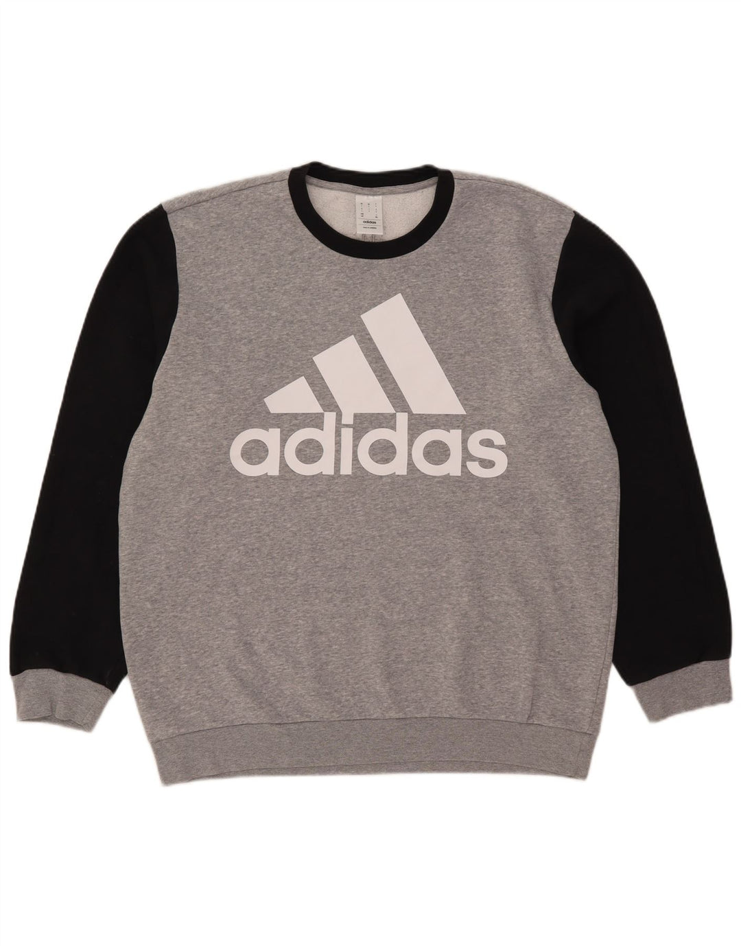 Hanorac cu grafic pentru bărbați Adidas Jumper mare, gri, bloc de culoare