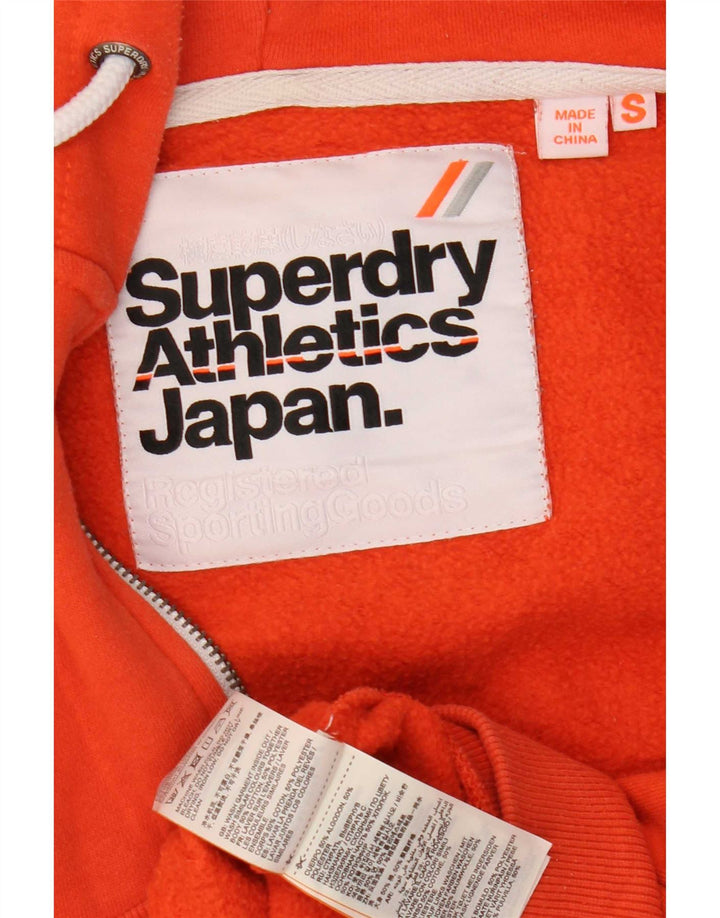 Pulover Superdry pentru bărbați, cu fermoar, bumbac portocaliu mic