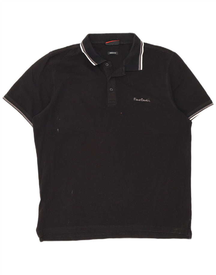 Cămașă polo obișnuită pentru bărbați Pierre Cardin XL bumbac negru