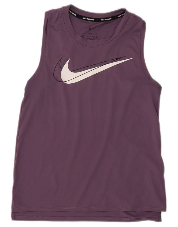 Top cu vestă grafică NIKE Dri Fit pentru femei UK 6 XS Poliester violet