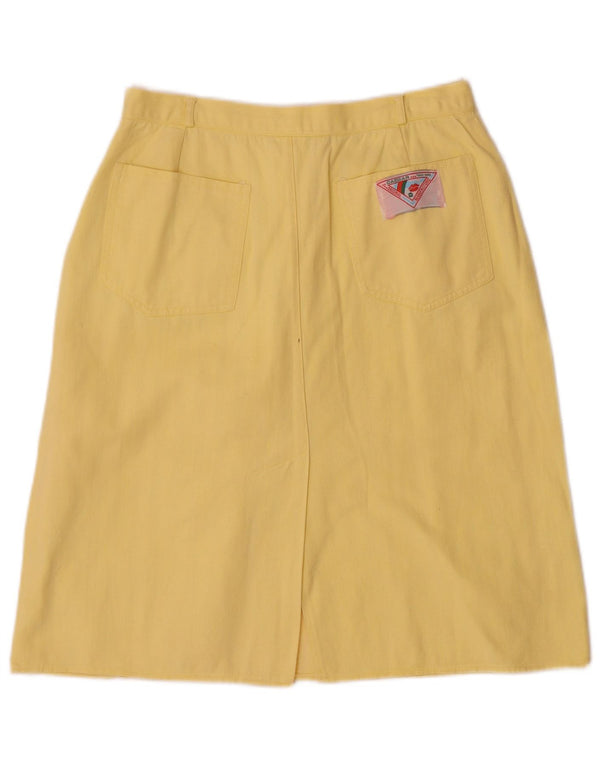 Fustă A-Line pentru femei Caesar cu talie înaltă IT 46 Large W26 Bumbac galben