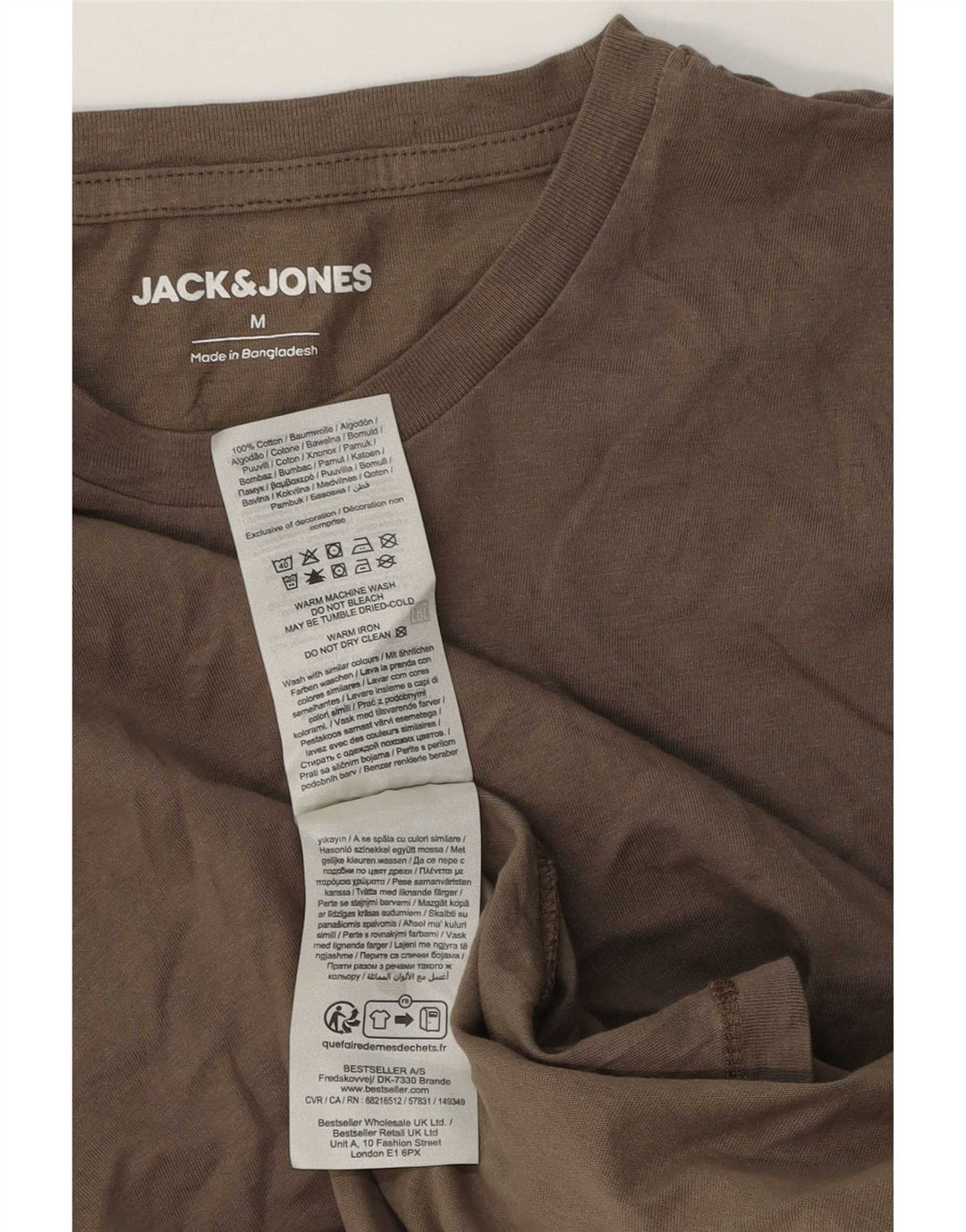 Tricou Jack & Jones pentru bărbați Top din bumbac maro mediu
