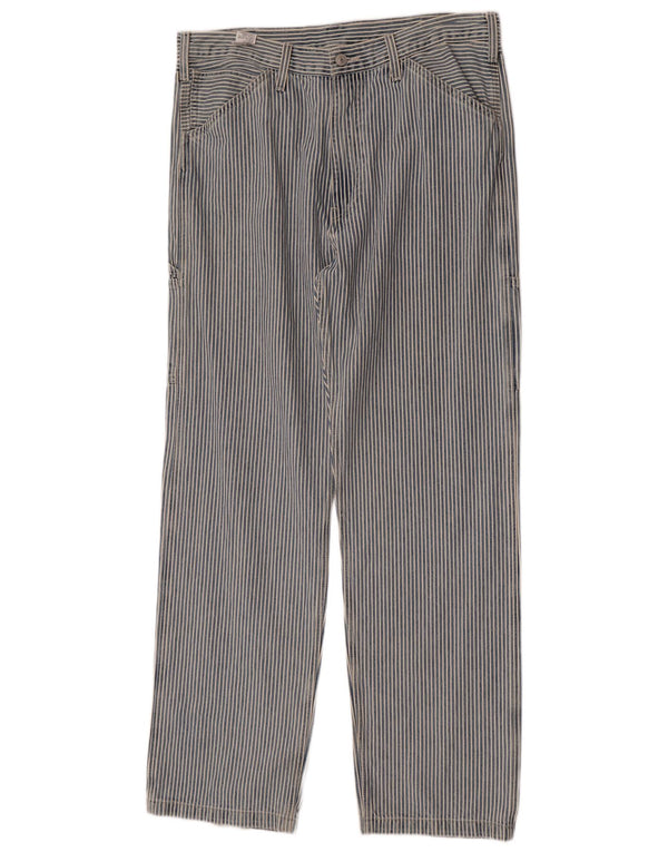 Pantaloni casual drepti pentru bărbați Levi's L34 L34 Bumbac cu dungi albastre