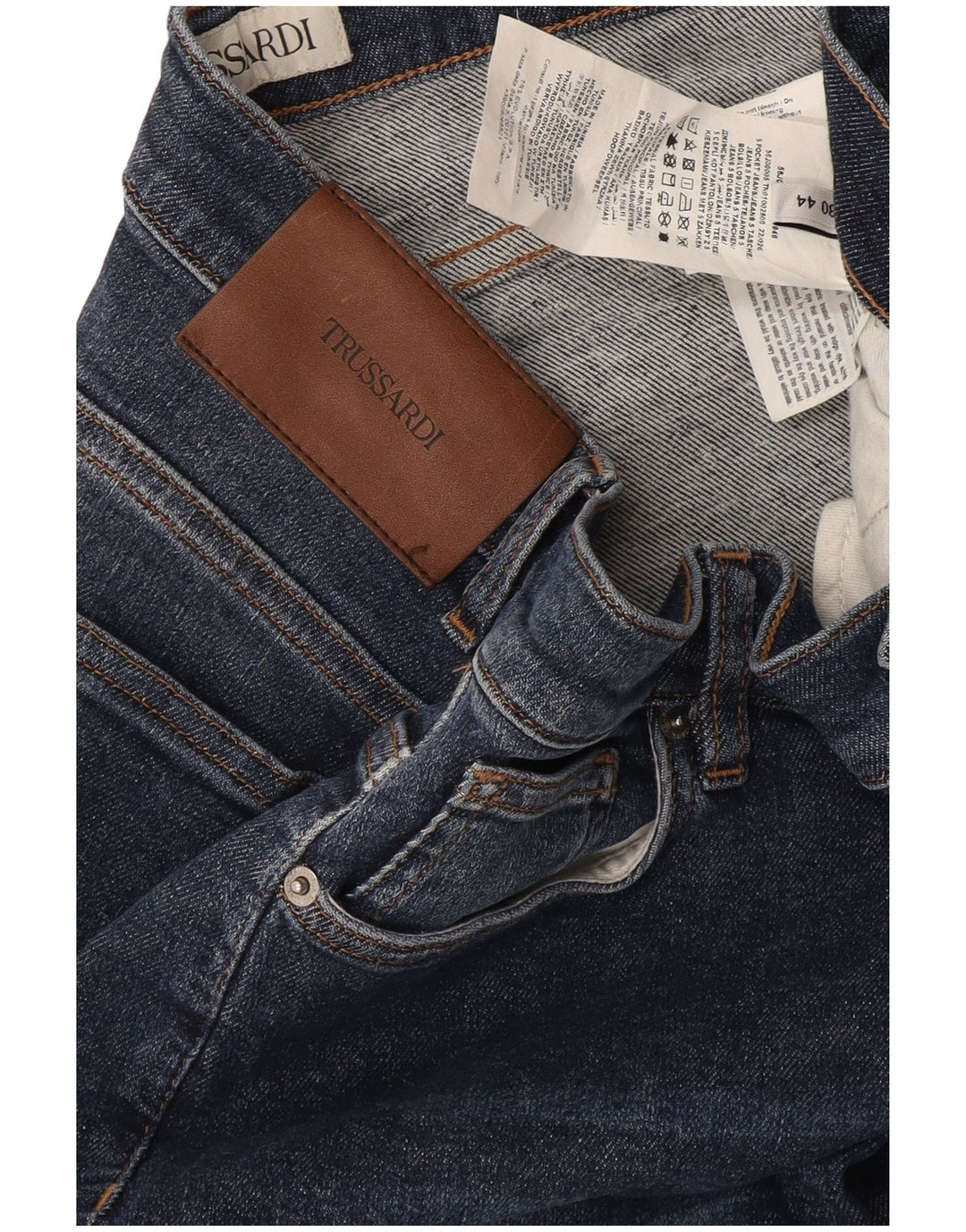 Trussardi Blugi subțiri pentru femei IT 44 Medium W30 L32 Bumbac bleumarin