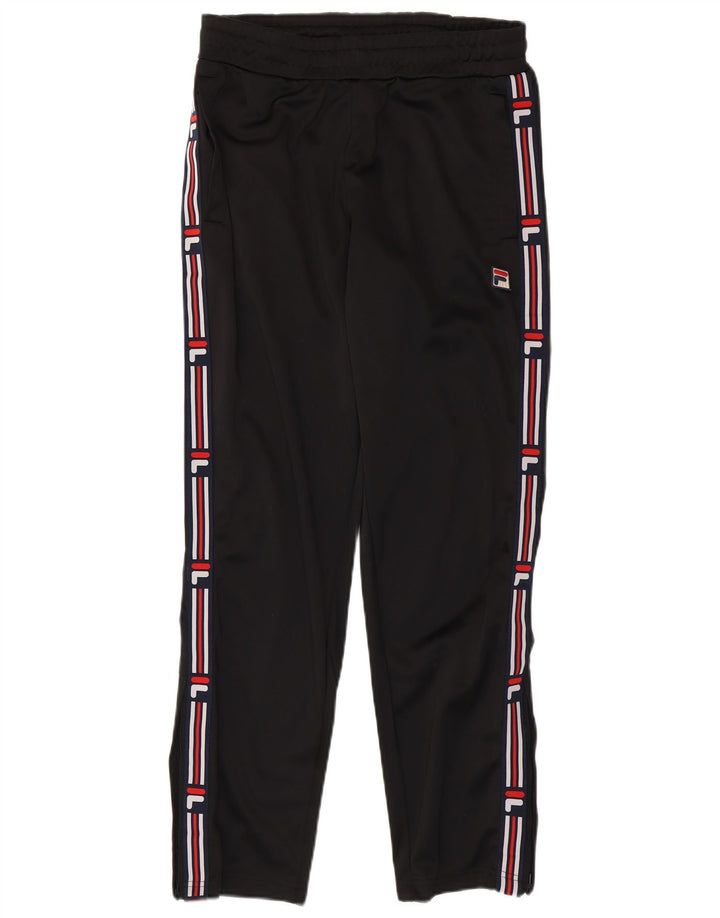 Pantaloni de trening Fila Graphic pentru bărbați, poliester negru mic