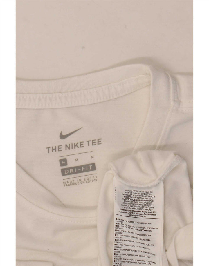 Tricou grafic Nike Dri Fit pentru bărbați Top din bumbac alb mediu