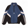 Trening pentru bărbați Adidas Pullover Top Jachetă Mic, albastru, poliester color bloc