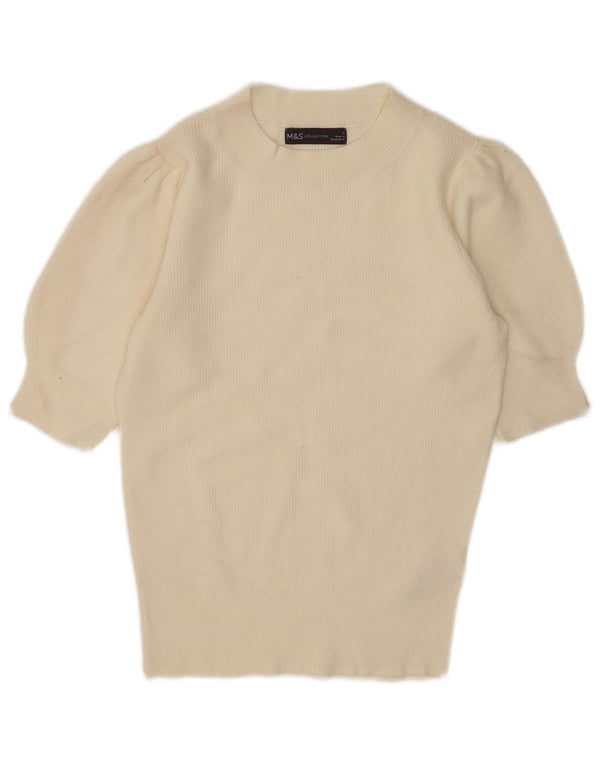 Pulover pentru femei Marks & Spencer cu decolteu rotund UK 8 Small Off White