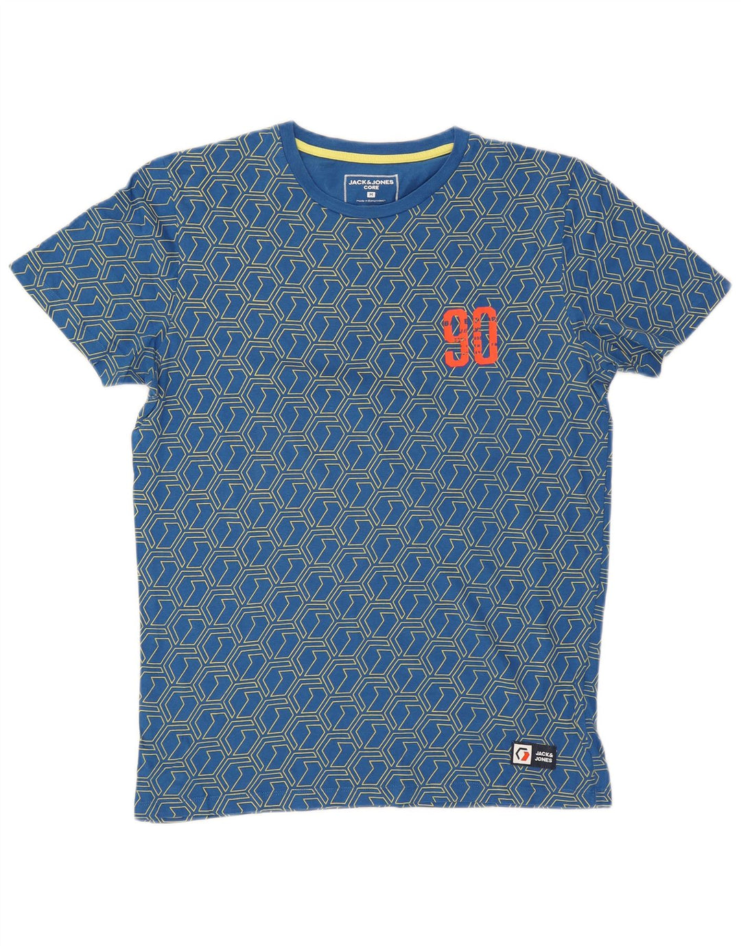 Tricou cu grafic Jack & Jones pentru bărbați Top Medium Blue Geometric