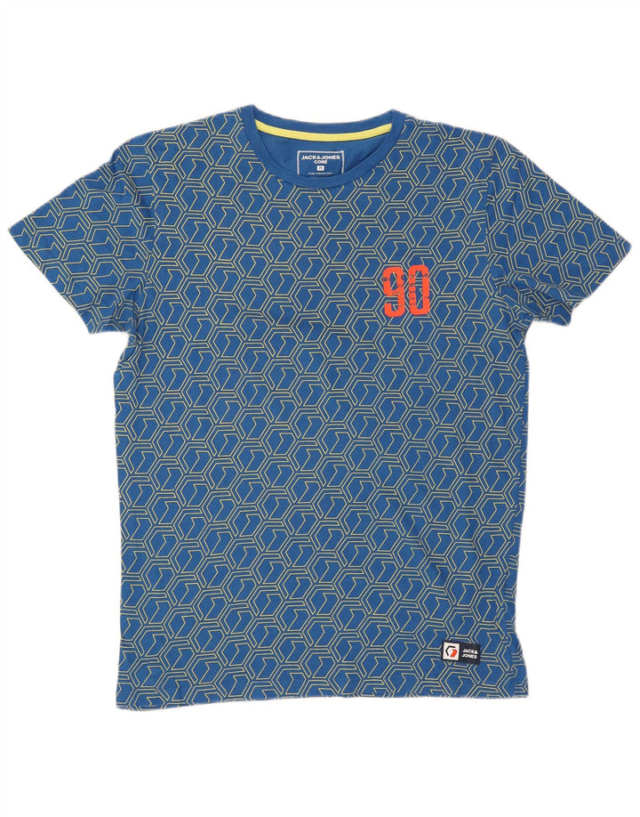 Tricou cu grafic Jack & Jones pentru bărbați Top Medium Blue Geometric