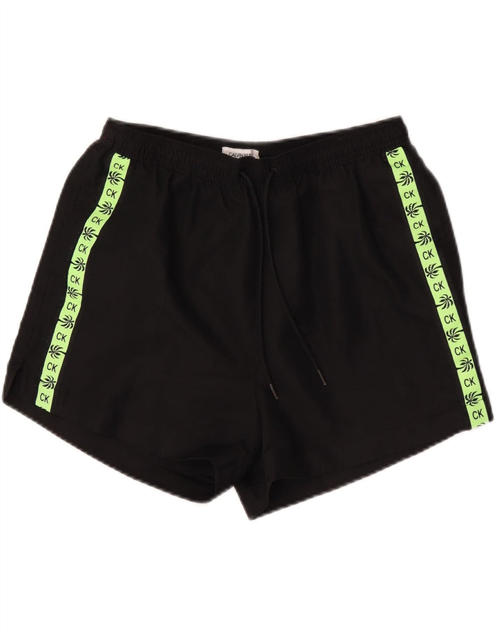 Pantaloni scurți de înot grafic Calvin Klein pentru bărbați, negru, color block