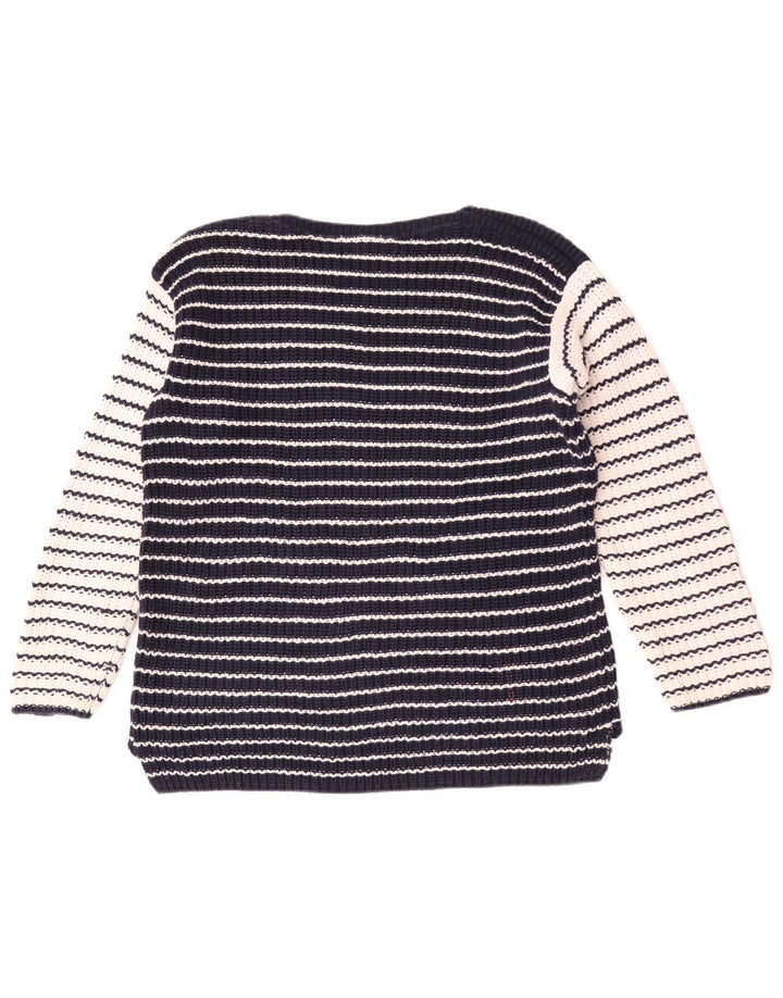 Marks & Spencer Womens Boat Neck Jumper Sweater UK 14 Medium Navy Blue