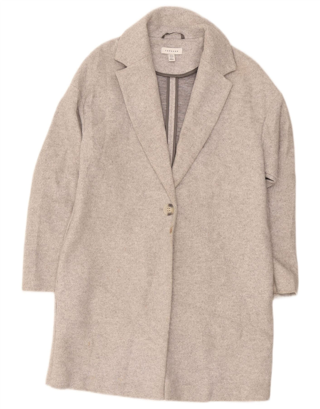 Topshop pardesiu supradimensionat pentru femei UK 8 mic poliester gri