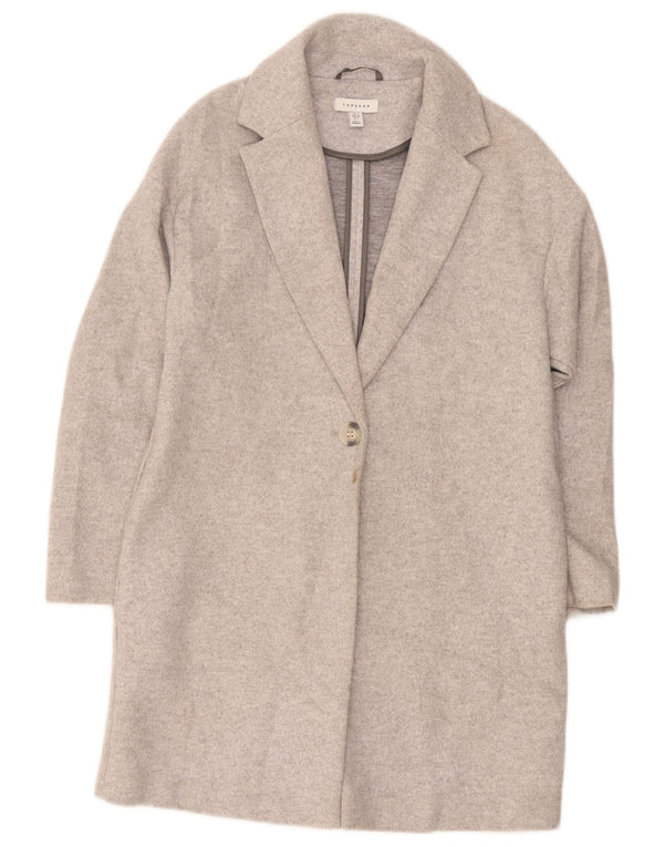 Topshop pardesiu supradimensionat pentru femei UK 8 mic poliester gri