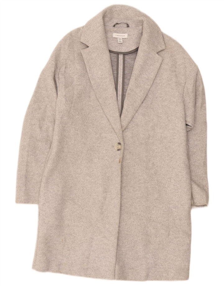 Topshop pardesiu supradimensionat pentru femei UK 8 mic poliester gri