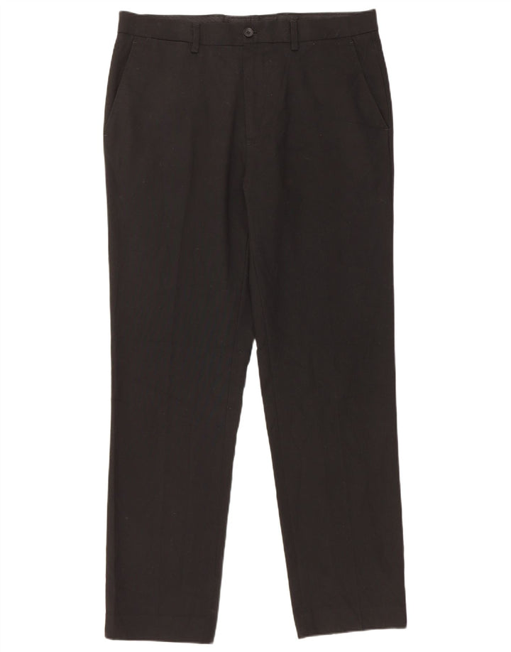 MARKS & SPENCER Pantaloni chino slim pentru bărbați L34 L31 Poliester negru