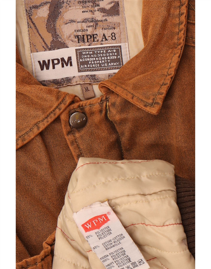 Jachetă bomber grafică WPM Tip A-8 pentru bărbați UK 42 XL Maro Colorblock