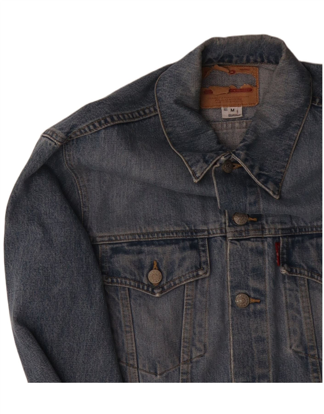 Jachetă de blugi pentru bărbați LEVI'S UK 38, bumbac albastru mediu