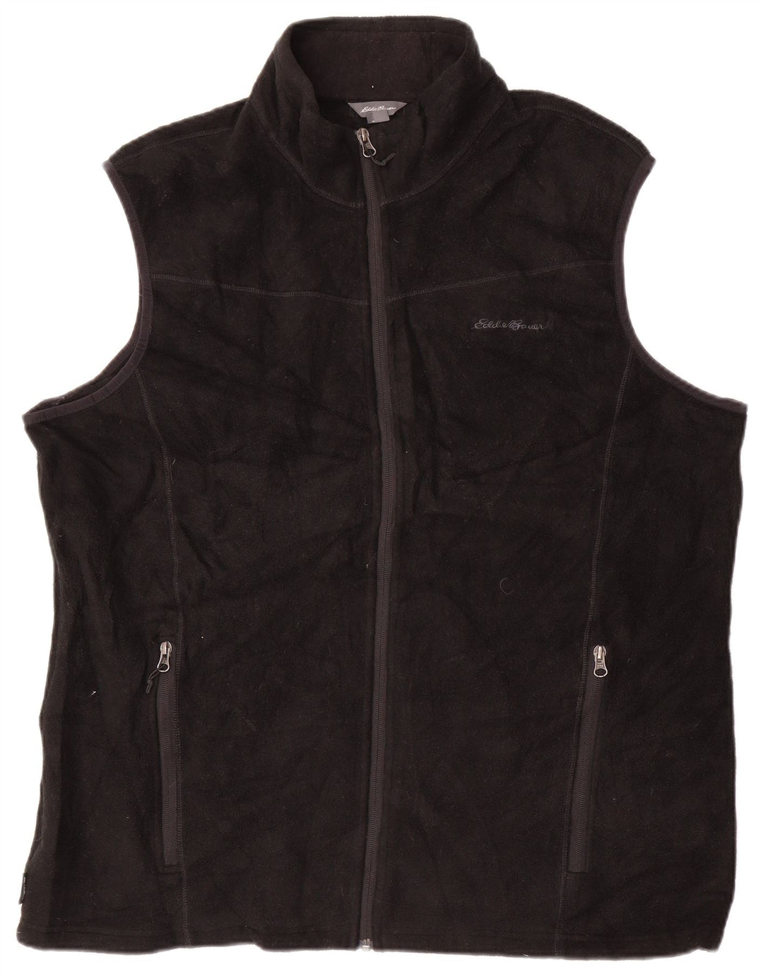 EDDIE BAUER Bărbați Tall Liner Fleece Gilet UK 42 XL Poliester negru