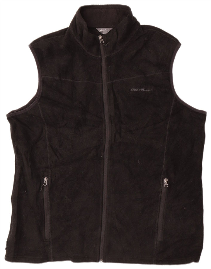 EDDIE BAUER Bărbați Tall Liner Fleece Gilet UK 42 XL Poliester negru