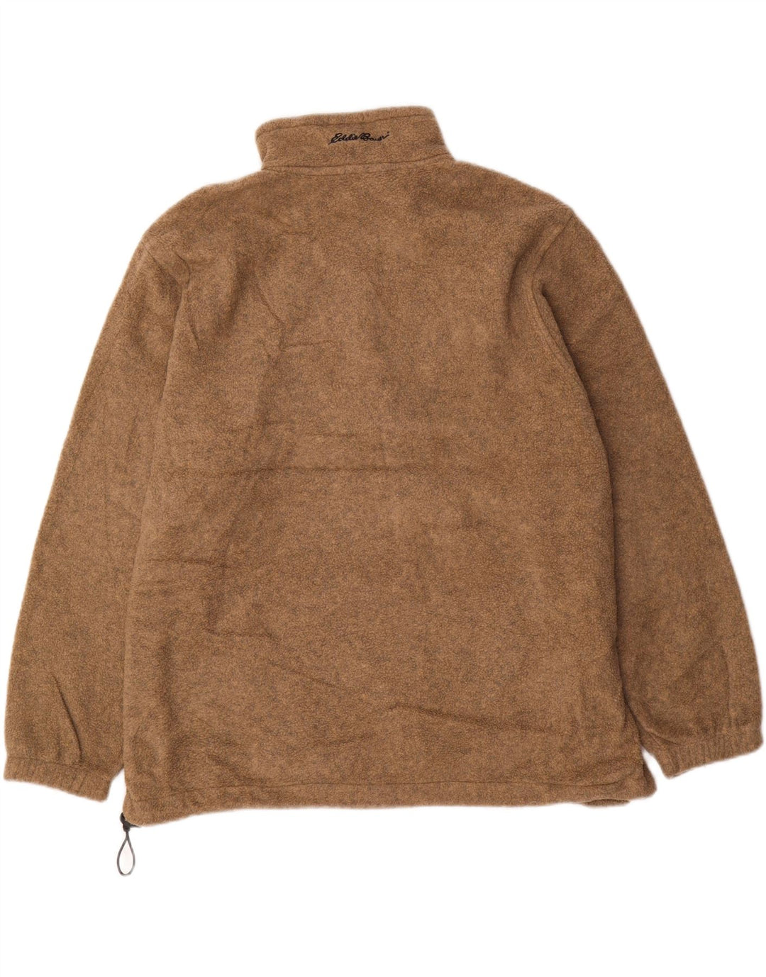 EDDIE BAUER Pulover pentru bărbați, cu fermoar, lână, XL, maro, poliester