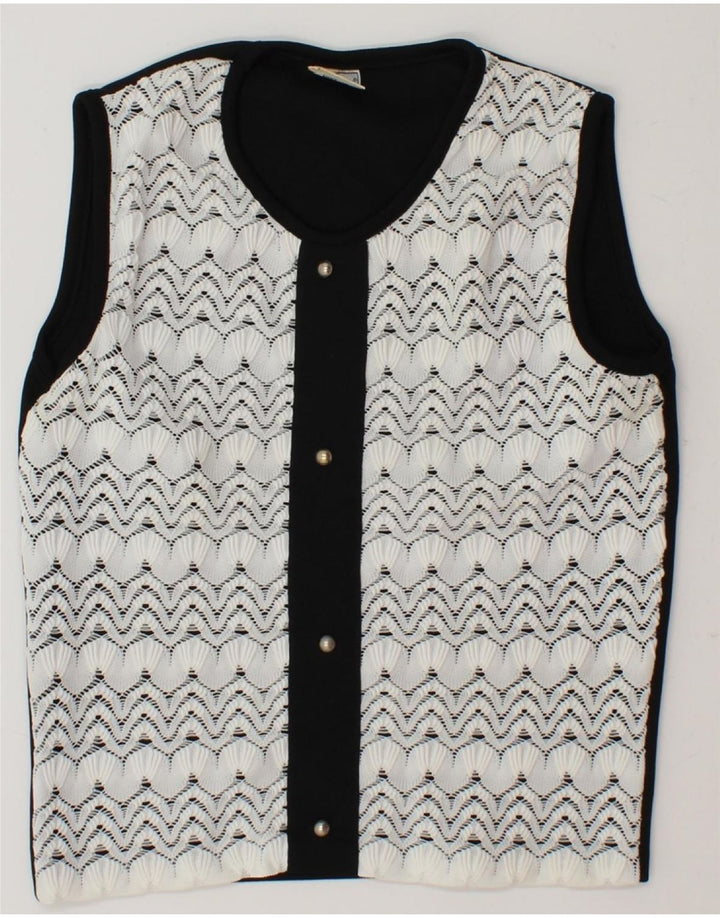 TREVIRA Womens Sleeveless Blouse Top IT 42 Medium White Polyester Vintage Trevira and Second-Hand Trevira from Messina Hembry 