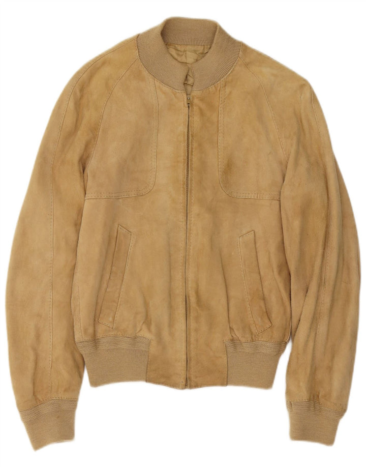 Bomber Vintage pentru bărbați din piele intoarsa IT 48 Medium Beige Piele