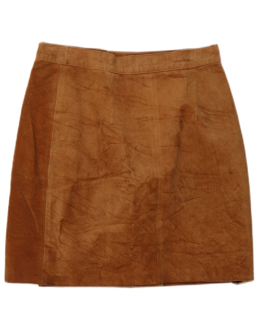 Fusta Wrap Femei din piele intoarsa vintage IT 44 Medium W28 Piele maro