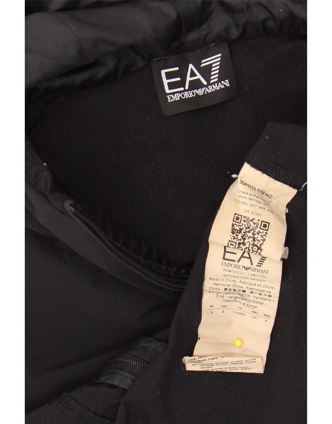 EMPORIO ARMANI Womens Oversized Windbreaker Jacket UK 10 Small Black Vintage Emporio Armani and Second-Hand Emporio Armani from Messina Hembry 