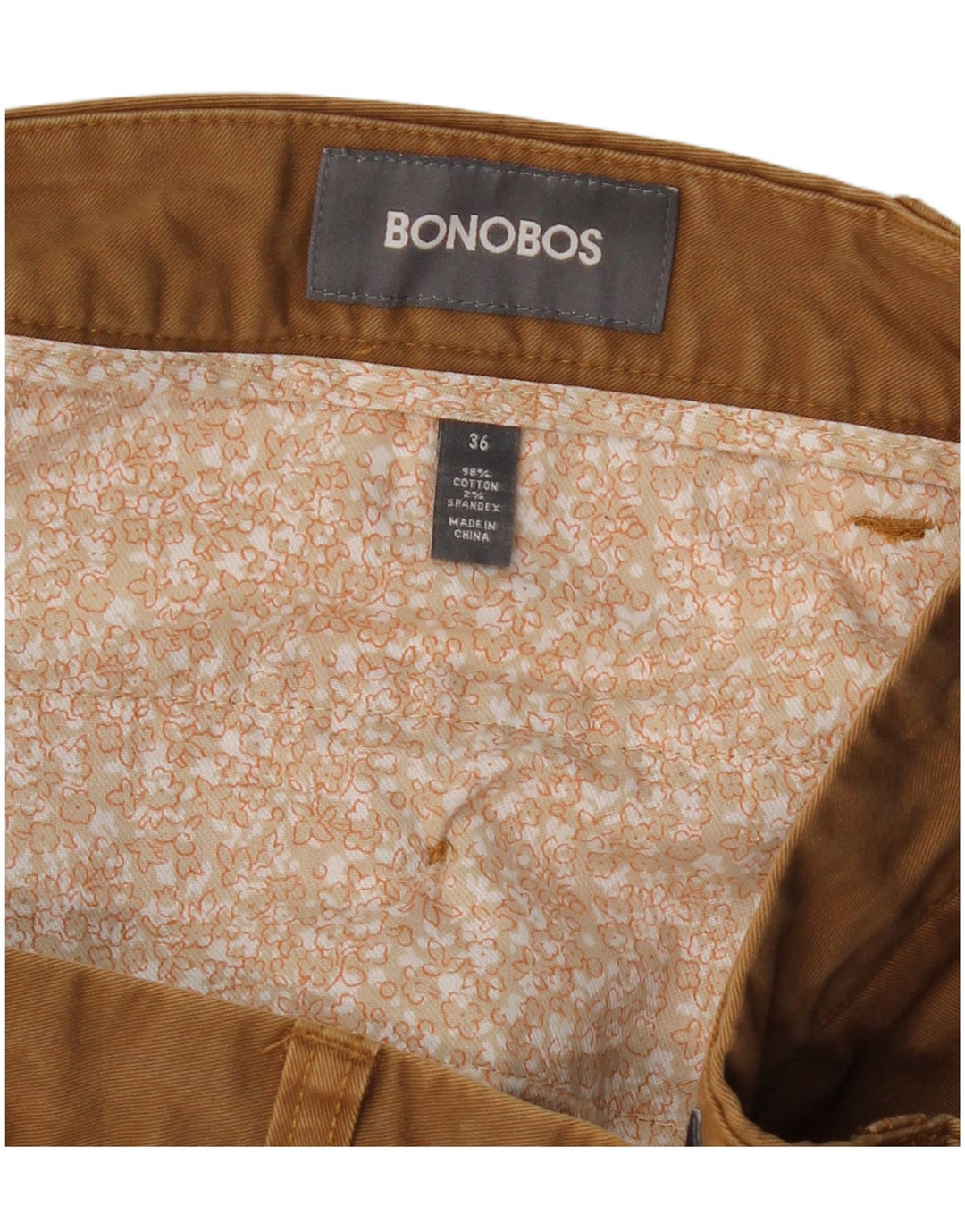 BONOBOS Pantaloni scurți chino pentru bărbați W36, bumbac, bej, mari