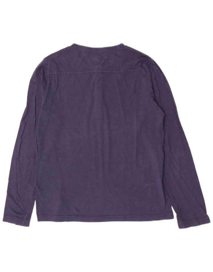 Top Henley pentru bărbați Tommy Hilfiger cu mânecă lungă, bumbac bleumarin mediu