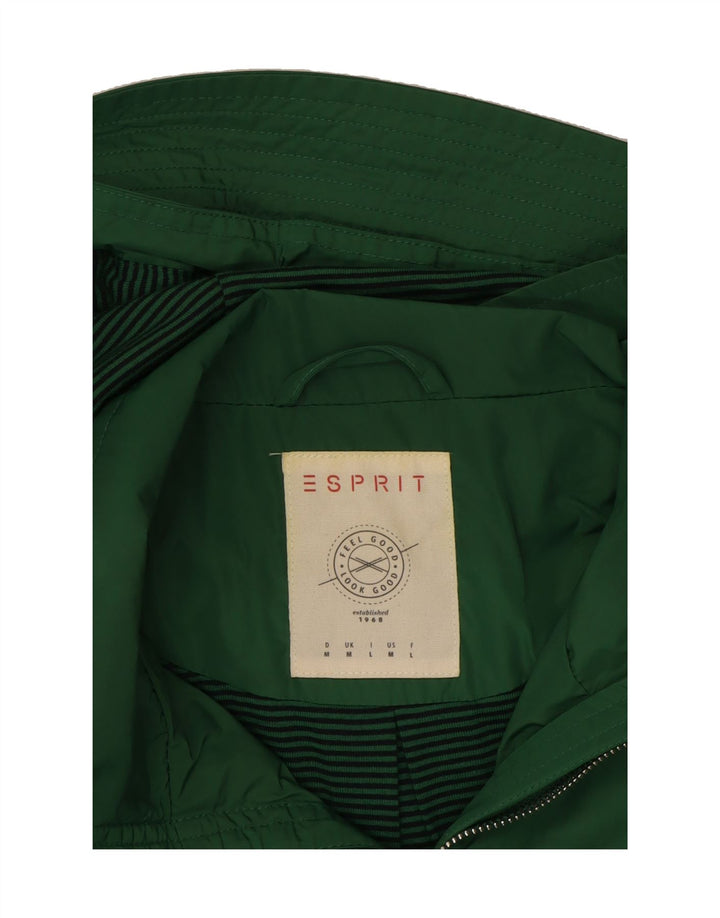 ESPRIT Womens Hooded Windbreaker Jacket UK 14 Medium Green Polyester Vintage Esprit and Second-Hand Esprit from Messina Hembry 