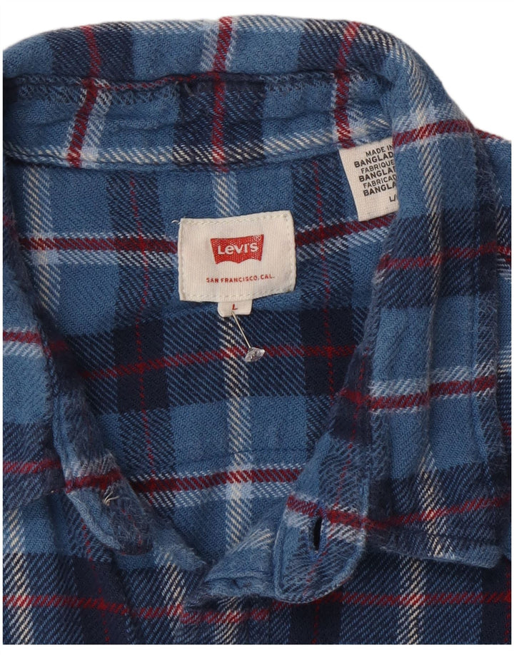 Cămașă de flanel pentru bărbați Levi's, cu carouri mari, albastre