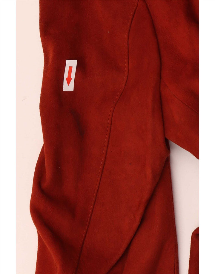 Vintage Womens Suede Jacket IT 52 2XL Red Leather